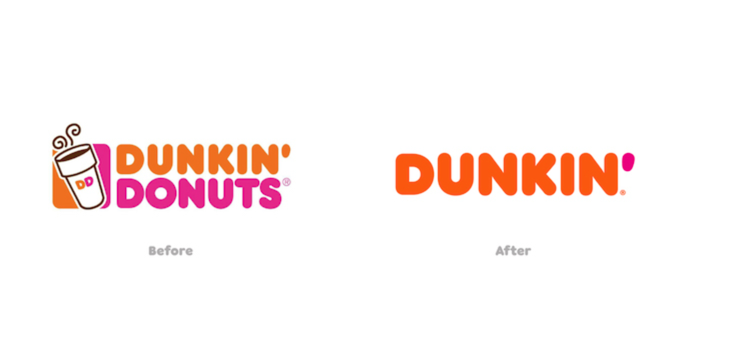 Dunkin 重新設(shè)計(jì)前后的標(biāo)志。.png