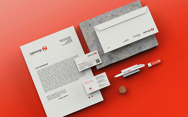 紅色六邊形logo以及的VI設計案例.jpg