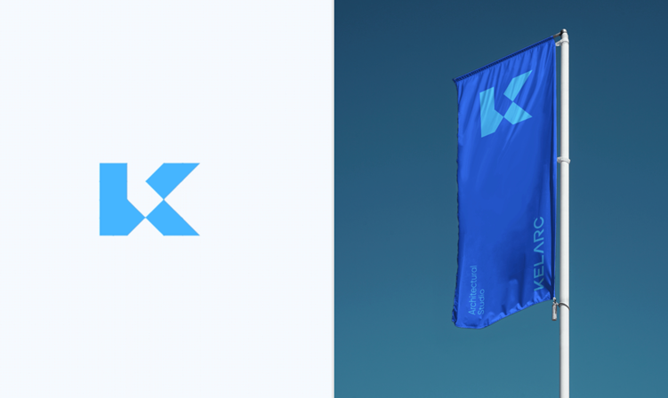 設(shè)計感的K字母logo與旗幟.png